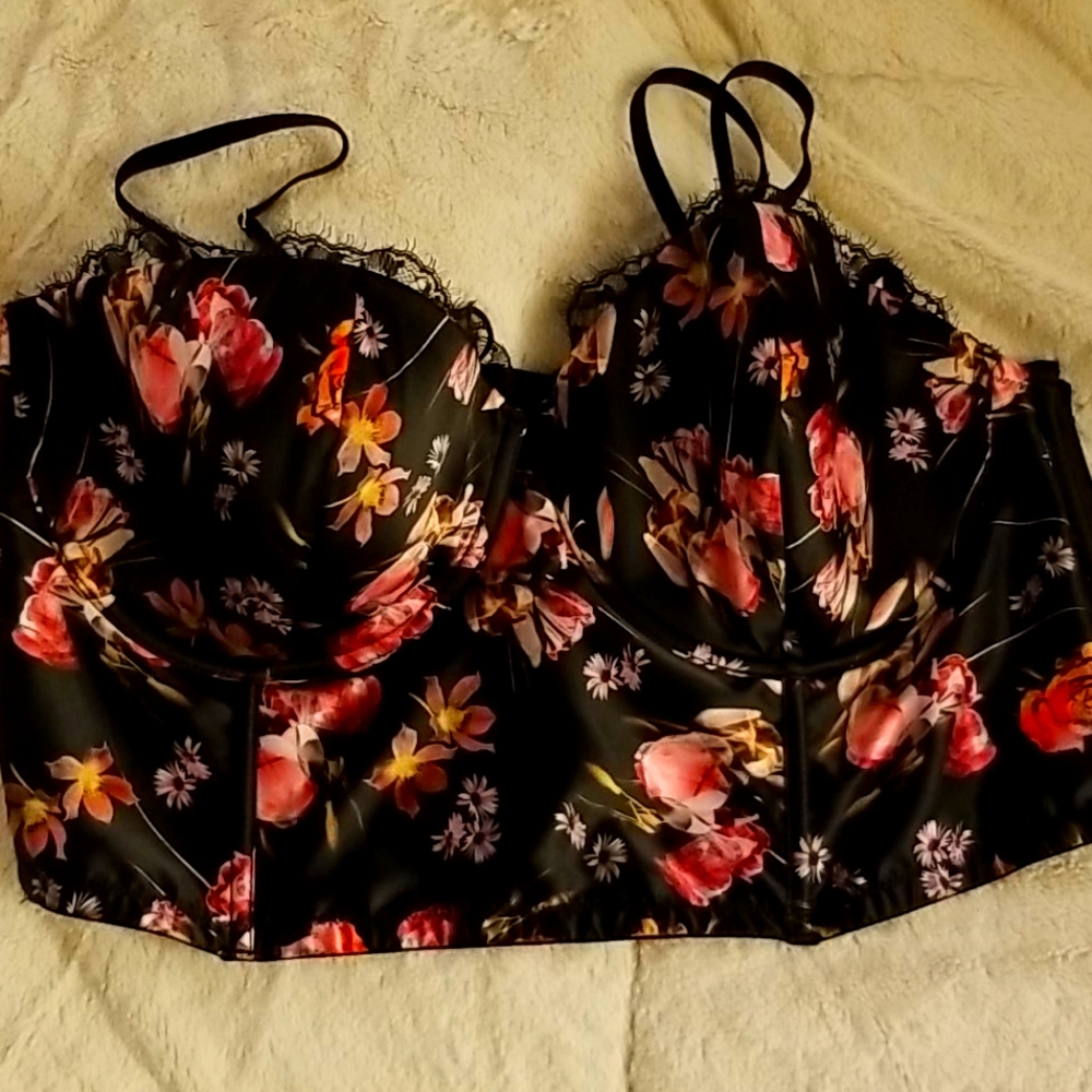 NWT Victoria's Secret floral satin bustier